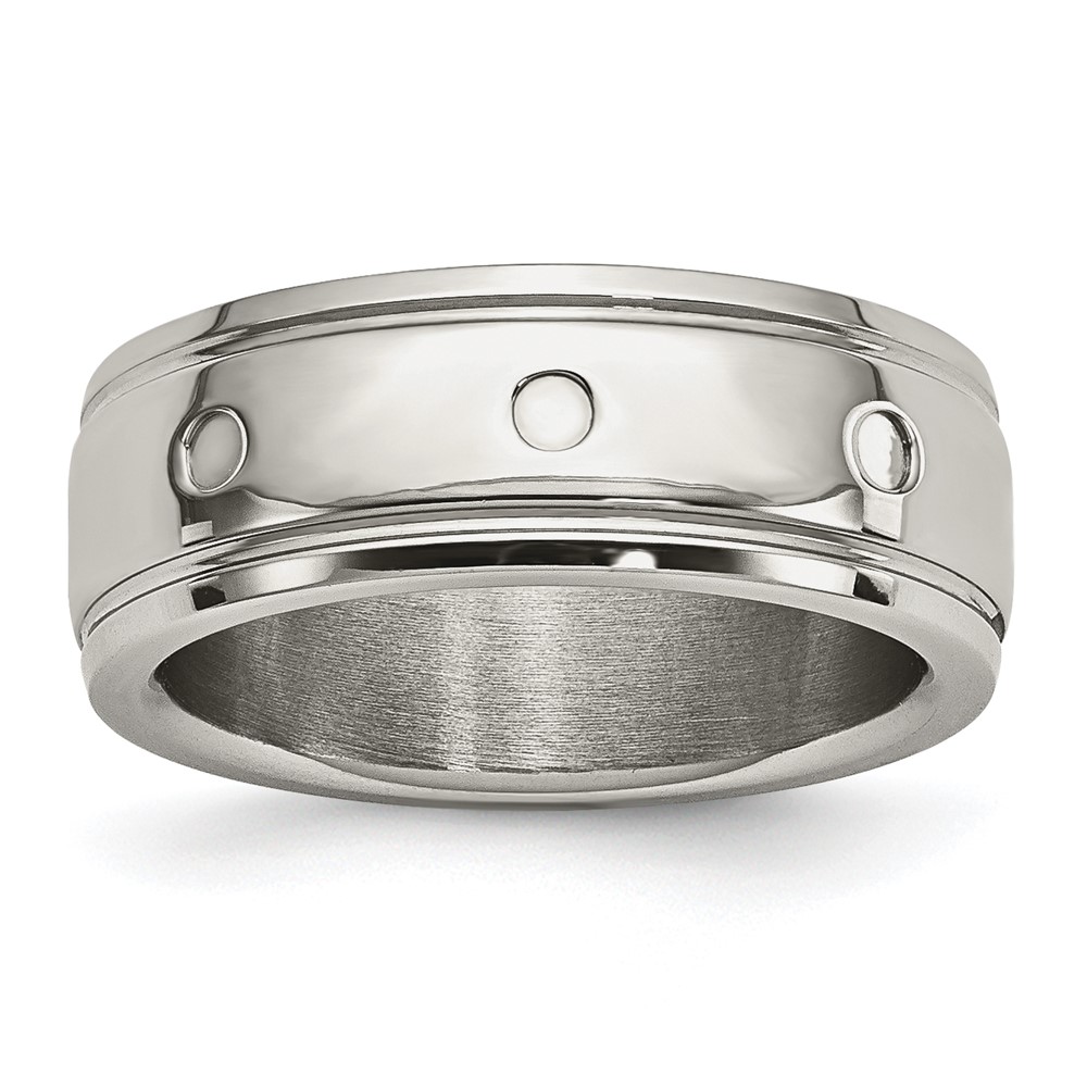 Stainless Steel Polished 8mm Grooved Band