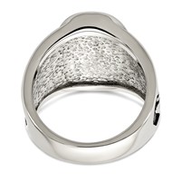 Chisel Stainless Steel Polished and Textured Enameled Eagle Ring view 4