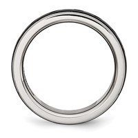 Chisel Stainless Steel Polished Black IP-plated 8mm Grooved Band view 2
