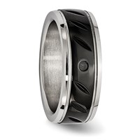 Chisel Stainless Steel Polished Black IP-plated 8mm Grooved Band view 4