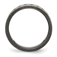 Stainless Steel Antiqued Brushed and Textured 7.75mm Flat Band view 2