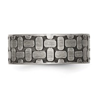 Stainless Steel Antiqued Brushed and Textured 7.75mm Flat Band view 3