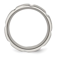 Stainless Steel Brushed and Polished 8mm Grooved Band view 2