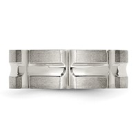 Stainless Steel Brushed and Polished 8mm Grooved Band view 3