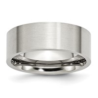 Chisel Stainless Steel Brushed 8mm Flat Band view 1