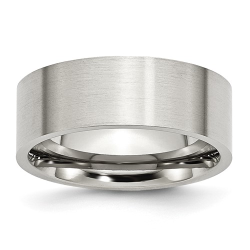 Chisel Stainless Steel Brushed 8mm Flat Band