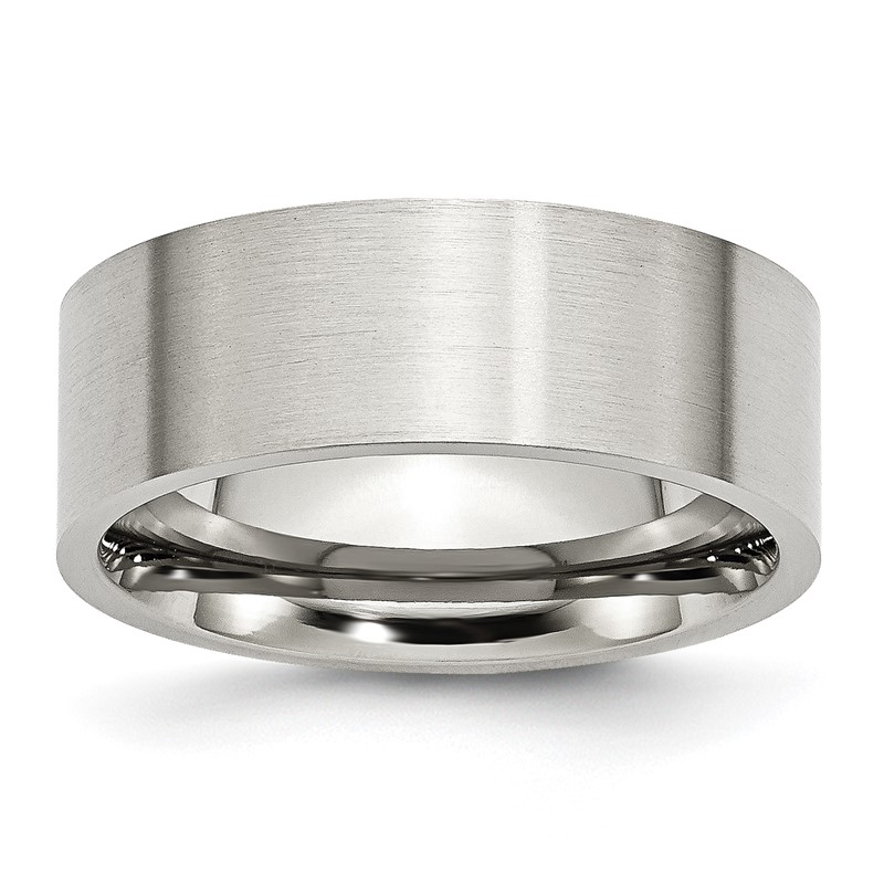 Chisel Stainless Steel Brushed 8mm Flat Band