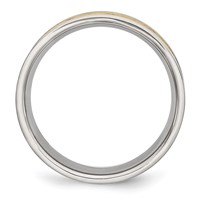 Chisel Stainless Steel Brushed Yellow IP-plated 8mm Grooved Band view 2