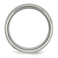 Chisel Stainless Steel Polished Band with Brushed and Textured Center 7mm view 2