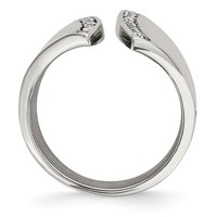 Chisel Stainless Steel Polished CZ Ring view 2