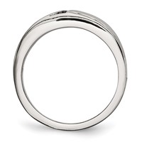 Stainless Steel Polished Band with CZ 6.75mm view 2