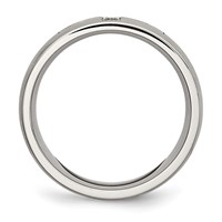 Chisel Stainless Steel Brushed Band with CZ Cross 7.75mm view 2