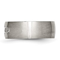 Chisel Stainless Steel Brushed Band with CZ Cross 7.75mm view 3