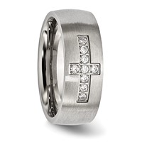 Chisel Stainless Steel Brushed Band with CZ Cross 7.75mm view 5