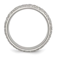 Chisel Stainless Steel Brushed and Polished Textured 8mm Band view 2