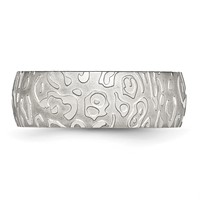 Chisel Stainless Steel Brushed and Polished Textured 8mm Band view 3