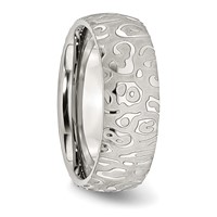 Chisel Stainless Steel Brushed and Polished Textured 8mm Band view 4