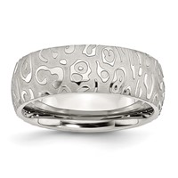 Chisel Stainless Steel Brushed and Polished Textured 8mm Band view 1