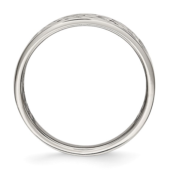 Stainless Steel Polished Cut-out design Ring