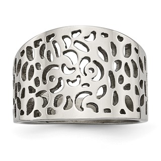 Stainless Steel Polished Cut-out design Ring