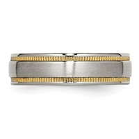 Stainless Steel Brushed and Polished Yellow IP-plated Band view 3