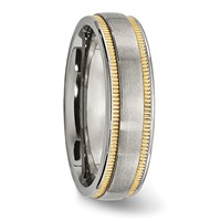 Stainless Steel Brushed and Polished Yellow IP-plated Band view 4