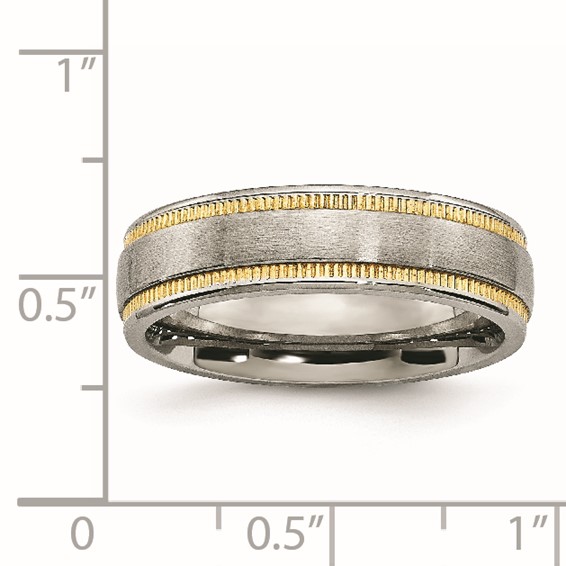 Stainless Steel Brushed and Polished Yellow IP-plated Band