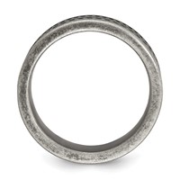 Chisel Stainless Steel Antiqued Gun Metal IP-plated Beaded 10mm Flat Band view 2