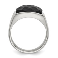 Chisel Stainless Steel Polished with Solid Black Carbon Fiber Ring view 2