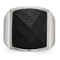 Chisel Stainless Steel Polished with Solid Black Carbon Fiber Ring view 4