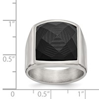 Chisel Stainless Steel Polished with Solid Black Carbon Fiber Ring view 5