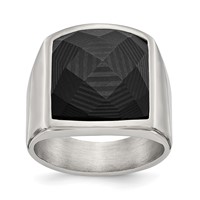Chisel Stainless Steel Polished with Solid Black Carbon Fiber Ring view 1