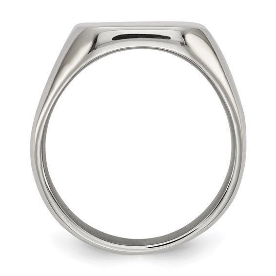 Chisel Stainless Steel Polished Signet Ring