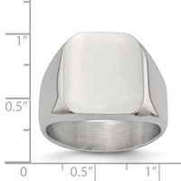 Chisel Stainless Steel Polished Signet Ring view 5