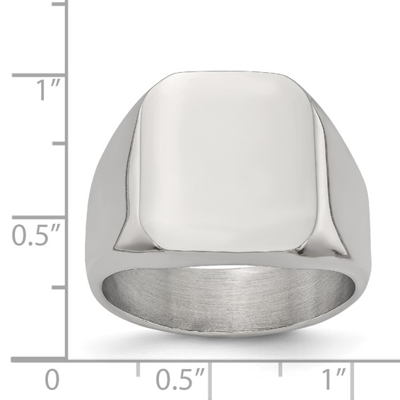 Chisel Stainless Steel Polished Signet Ring