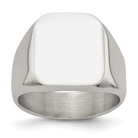 Chisel Stainless Steel Polished Signet Ring view 1