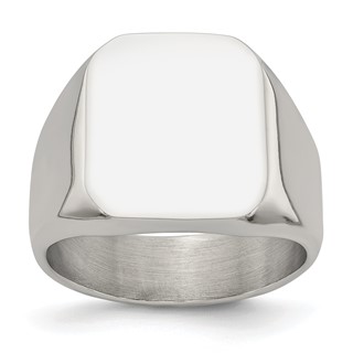 Chisel Stainless Steel Polished Signet Ring
