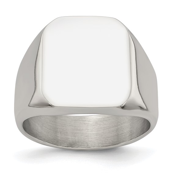 Chisel Stainless Steel Polished Signet Ring