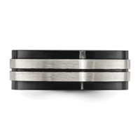 Chisel Stainless Steel Brushed and Polished Black IP-plated 8mm Band view 3