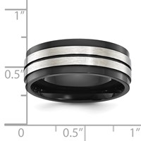 Chisel Stainless Steel Brushed and Polished Black IP-plated 8mm Band view 4