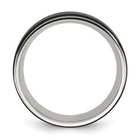 Chisel Stainless Steel Polished Band with Black IP-plated Brushed Center 8mm view 2