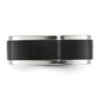 Chisel Stainless Steel Polished Band with Black IP-plated Brushed Center 8mm view 3