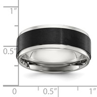 Chisel Stainless Steel Polished Band with Black IP-plated Brushed Center 8mm view 4