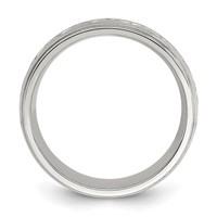 Chisel Stainless Steel Brushed and Polished Scroll Design 8mm Ridged Edge Band view 2