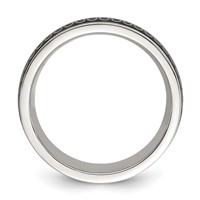 Chisel Stainless Steel Polished Black IP-plated Swirl Pattern 8mm Band view 2
