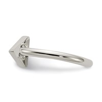 Chisel Stainless Steel Polished Ring with Reconstructed Turquoise Triangle view 3