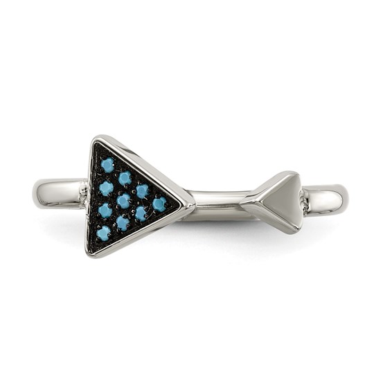 Chisel Stainless Steel Polished with Reconstructed Turquoise Triangle Ring