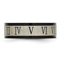 Stainless Steel Brushed Black IP-plated Roman Numerals Band view 3