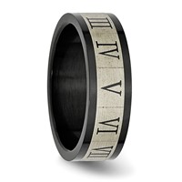 Stainless Steel Brushed Black IP-plated Roman Numerals Band view 4