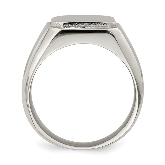 Chisel Stainless Steel Polished Signet Ring